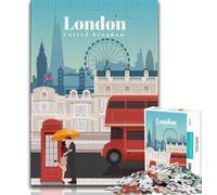 Puzzle da 1000 pezzi per adolescenti, regali di viaggio a Londra, aiuta il cervello ad allenarsi, giocattoli avvincenti per coltivare la pazienza e migliorare la memoria (38x26cm)