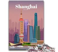 Puzzle da 1000 pezzi per adolescenti, regali di viaggio a Shanghai, adatti dai 14 anni in su, giochi per famiglie, ideali come regali per tutta la famiglia (dimensioni 38x26cm)