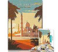 Puzzle da 1000 pezzi per adolescenti, regali di viaggio ad Abu Dhabi, gioco per famiglie, antistress, sfida difficile, adatto alle coppie (75x50cm)
