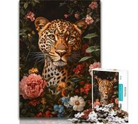 Puzzle da 1000 pezzi per adolescenti, regali, fiori, leopardi, giocattoli, giochi educativi, antistress, migliora l'amore tra coppie, 75x50cm