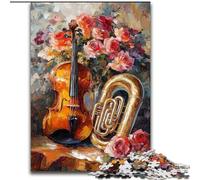 Puzzle da 1000 pezzi per adolescenti, regali, fiori, violino, giocattoli, giochi educativi, antistress, interazione genitore-figlio (dimensioni 50x75cm)