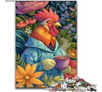 Puzzle da 1000 pezzi per adolescenti, regali Gallo che beve caffè, giocattoli, giochi educativi, antistress, interazione genitore-figlio (dimensioni 50x75cm)