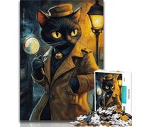 Puzzle da 1000 pezzi per adolescenti, regali, gatto detective, giocattoli, giochi educativi, antistress, migliora l'amore tra coppie, 38x26cm