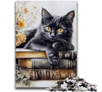 Puzzle da 1000 pezzi per adolescenti, regali Gatto sul libro, aiuta il cervello a esercitare, giocattoli avvincenti per coltivare la pazienza, un'opera d'arte 50x75cm
