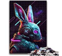 Puzzle da 1000 pezzi per adolescenti, regali, giocattoli al neon a forma di coniglio, giochi educativi, antistress, adatti per la decorazione del desktop, 26x38cm