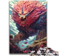 Puzzle da 1000 pezzi per adolescenti, regali, giocattoli e giochi educativi a forma di leone gigante mitologico, antistress, adatti per la decorazione della scrivania, 26x38cm