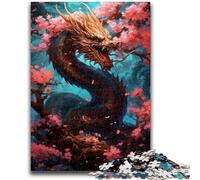 Puzzle da 1000 pezzi per adolescenti, regali, giocattoli giapponesi a forma di drago e ciliegia, giochi educativi antistress, adatti per la decorazione del desktop, 50x75cm