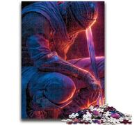 Puzzle da 1000 pezzi per adolescenti, regali, gioco educativo per famiglie, guerriero misterioso, decorazione da parete, regali unici per compleanno e Natale, 38x26cm