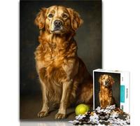 Puzzle da 1000 pezzi per adolescenti, regali Golden Retriever che gioca a tennis, giocattoli educativi per l'apprendimento, giochi per famiglie, gioco educativo per compleanno, Natale, 38x26cm