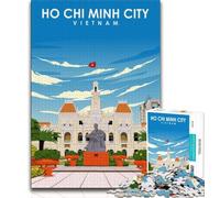 Puzzle da 1000 pezzi per adolescenti, regali Ho Chi Minh City, Vietnam, aiuta il cervello ad allenarsi, giocattoli avvincenti per coltivare la pazienza e migliorare la memoria (38x26cm)
