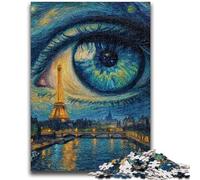 Puzzle da 1000 pezzi per adolescenti, regali, la Torre Eiffel negli occhi, puzzle per adulti, giochi educativi, decorazione per la casa, adatti per la decorazione del desktop (50x75cm)