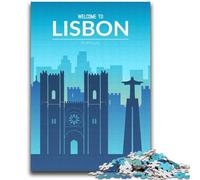 Puzzle da 1000 pezzi per adolescenti, regali Lisbona, Portogallo, antistress, sfida difficile, ideale come regalo per tutta la famiglia (dimensioni 38x52cm)