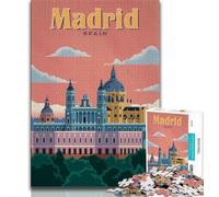 Puzzle da 1000 pezzi per adolescenti, regali Madrid, difficili da completare ma divertenti e spiritosi, regalo di compleanno, regali, arte murale (38x26cm)