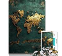 Puzzle da 1000 pezzi per adolescenti regali mappa del mondo dorata puzzle per adolescenti antistress vacanze giocattoli per la decorazione della casa 75x50cm