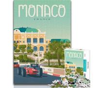 Puzzle da 1000 pezzi per adolescenti, regali Monaco, Francia, paesaggio urbano, gioco per famiglie, antistress, sfida difficile, adatto alle coppie (75x50cm)
