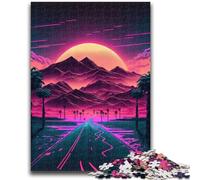 Puzzle da 1000 pezzi per adolescenti, regali, montagne al neon, alba, antistress, sfida difficile, migliora l'amore tra coppie, 26x38cm