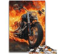 Puzzle da 1000 pezzi per adolescenti, regali per adolescenti, puzzle di motociclette con fiamme, regali di compleanno unici per ragazzi dai 14 anni in su (50x75cm)