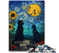 Puzzle da 1000 pezzi per adolescenti, regali per adulti, puzzle con gatti neri, giochi divertenti, decorazioni da parete, regali unici per compleanno e Natale (50x75cm)