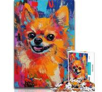Puzzle da 1000 pezzi per adolescenti,regali per bambini,puzzle da 1000 pezzi a forma di cane Pomerania,giochi divertenti per tutta la famiglia,ideale come regalo per tutta la famiglia (75x50cm)