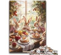 Puzzle da 1000 pezzi per adolescenti, regali per cena a tema coniglio, aiuta il cervello a esercitare, giocattoli avvincenti per coltivare la pazienza, un'opera d'arte 26x38cm