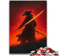 Puzzle da 1000 pezzi per adolescenti, regali per famiglie con tema "Samurai Warrior War" al neon, ideale come regalo per tutta la famiglia dai 14 anni in su, 26x38cm