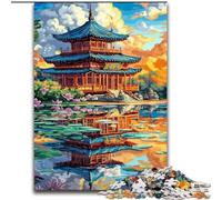 Puzzle da 1000 pezzi per adolescenti, regali per l'antico tempio cinese, giocattoli antistress, regali di compleanno unici per bambini dai 14 anni in su (dimensioni 50x75cm)