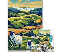 Puzzle da 1000 pezzi per adolescenti, regali per pascoli della Nuova Zelanda, gioco per famiglie, antistress, sfida difficile, adatto alle coppie (75x50cm)