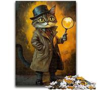 Puzzle da 1000 pezzi per adolescenti,regali per ragazzi,gatto detective,gioco a quiz per bambini dai 14 anni in su,attività divertenti da fare a casa,regalo di compleanno,regali da viaggio,38x26cm