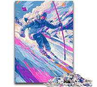 Puzzle da 1000 pezzi per adolescenti, regali per sciatori, gioco a quiz, ideale come regalo per tutta la famiglia (50x75cm)