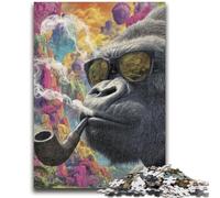 Puzzle da 1000 pezzi per adolescenti, regali per scimpanzé fumatore dai 14 anni in su, gioco a quiz, attività divertenti da fare a casa, regalo di compleanno, regali da viaggio, 38x26cm