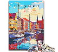 Puzzle da 1000 pezzi per adolescenti, regali per viaggi a Copenaghen, Danimarca, per età 14+, quiz, attività divertenti da fare a casa, regalo di compleanno, regali di viaggio (dimensioni 50x70cm)