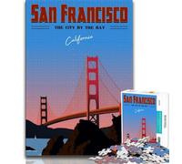 Puzzle da 1000 pezzi per adolescenti, regali per viaggi a San Francisco, aiutano il cervello a esercitare giocattoli avvincenti per coltivare la pazienza e migliorare la memoria (75x50cm)