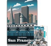 Puzzle da 1000 pezzi per adolescenti,regali per viaggi a San Francisco,California,USA,aiuta il cervello a esercitare giocattoli avvincenti per coltivare la pazienza,decorazione da parete (38x26cm)