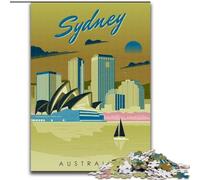 Puzzle da 1000 pezzi per adolescenti, regali per viaggi a Sydney, Australia Difficili da completare ma divertenti e umoristici, con poster abbinato e foglio di quiz (50x75cm) 1000 pezzi