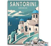 Puzzle da 1000 pezzi per adolescenti, regali per viaggi in famiglia a Santorini, Grecia, divertimento ideale come regalo per tutta la famiglia dai 14 anni in su (dimensioni 38x52cm)