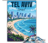 Puzzle da 1000 pezzi per adolescenti,regali per viaggi in Israele e Tel Aviv,giocattoli da gioco Ogni pezzo è unico Gioco divertente e stimolante per tutta la famiglia,adatto a bambini di 14 anni