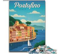 Puzzle da 1000 pezzi per adolescenti, regali Portofino, per 14+ anni, per divertimento in famiglia e serate di gioco, collezione di artisti, belle arti, 50x75cm