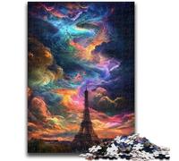 Puzzle da 1000 pezzi per adolescenti, regali psichedelici Eiffel, adatti dai 14 anni in su, giochi per famiglie, ideali come regalo per tutta la famiglia, 26x38cm