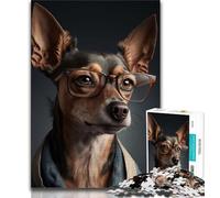 Puzzle da 1000 pezzi per adolescenti regali puzzle con cane hipster vestito gioco a quiz ideale come regalo per tutta la famiglia 38x26cm