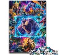 Puzzle da 1000 pezzi per adolescenti, regali, puzzle con collage di dinosauri per adulti, divertenti regali e attività per la casa, giocattolo per i giorni di pioggia, 38x26cm