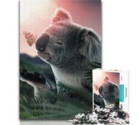 Puzzle da 1000 pezzi per adolescenti, regali, puzzle da 1000 pezzi "Koala e farfalla", adatti per decorare la scrivania, per bambini dai 14 anni in su (dimensioni 38x26cm)