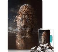 Puzzle da 1000 pezzi per adolescenti, regali, puzzle da 1000 pezzi "Majestic Leopard", adatto come decorazione da scrivania per bambini dai 14 anni in su (dimensioni 75x50cm)