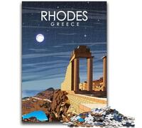 Puzzle da 1000 pezzi per adolescenti, regali Rodi Grecia, viaggi, arte, puzzle per adolescenti, apprendimento educativo, ideale come regalo per tutta la famiglia (26x38cm)