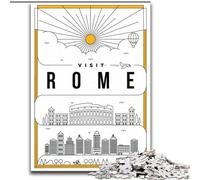 Puzzle da 1000 pezzi per adolescenti, regali Roma Italia, attività per famiglie che rafforzano l'amore tra coppie dai 14 anni in su, 50x75cm
