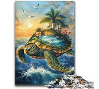 Puzzle da 1000 pezzi per adolescenti, regali, scena dell'isola delle tartarughe, giochi educativi, decorazione per la casa, ideale come regalo per tutta la famiglia, 26x38cm