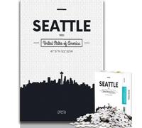 Puzzle da 1000 pezzi per adolescenti, regali Seattle Washington, aiuta il cervello ad allenarsi, giocattoli avvincenti per coltivare la pazienza, decorazione da parete (38x26cm)