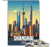 Puzzle da 1000 pezzi per adolescenti, regali Shanghai Cina, per 14+ anni, gioco impegnativo come regalo per tutta la famiglia e gli amici, 50x75cm