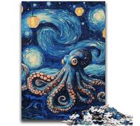 Puzzle da 1000 pezzi per adolescenti, regali Van Gogh, cielo notturno, polpo, aiuta il cervello a esercitare, giocattoli avvincenti per coltivare la pazienza, un'opera d'arte 50x75cm