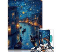 Puzzle da 1000 pezzi per adolescenti regali Venezia sotto il cielo notturno puzzle per adolescenti antistress per trascorrere il tempo in casa giocattoli per la decorazione della casa 38x26cm