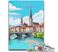 Puzzle da 1000 pezzi per adolescenti, regali, viaggi in Svizzera, Basilea, adatti a partire dai 14 anni, giochi per famiglie, ideali come regali per tutta la famiglia (dimensioni 38x26cm)